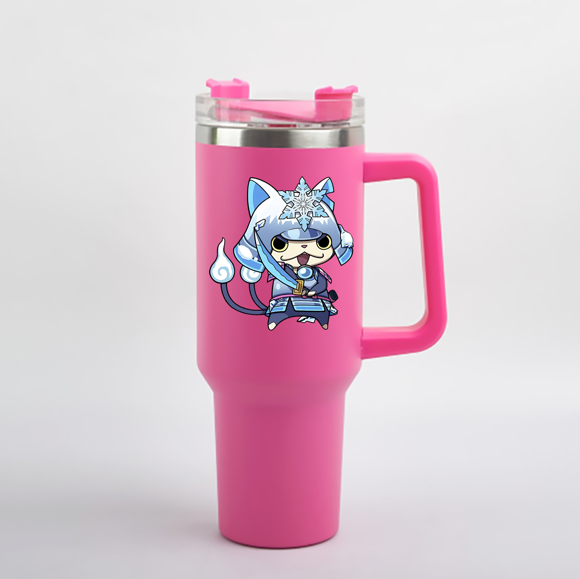 （画像用） 妖怪ウォッチ Yo-kai Watch 1200mL車用タンブラー - クリスタルステッカー（プラスチックストロー付き）